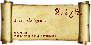 Urai Ágnes névjegykártya